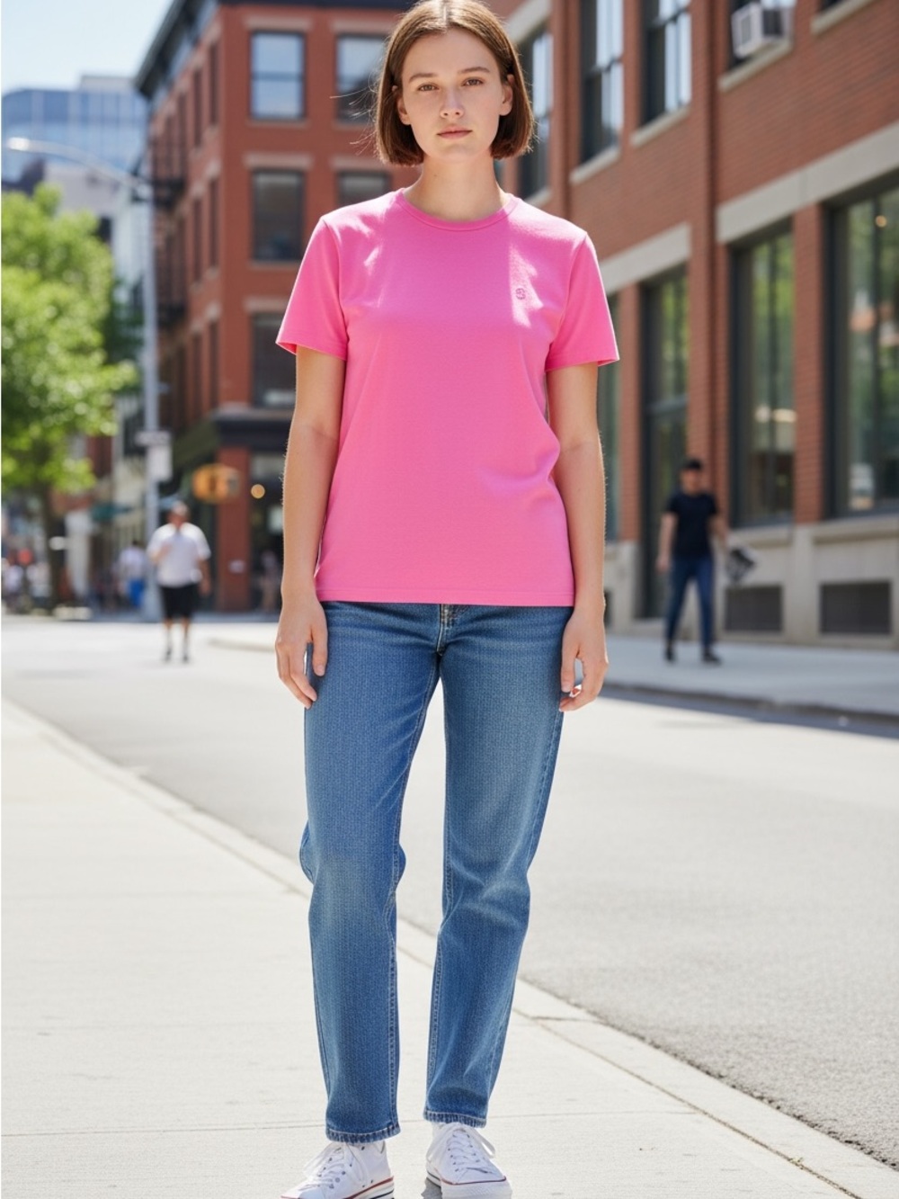 Lauren Ralph Lauren Hot Pink Crewneck 100% Cotton Short Sleeve Tee L
